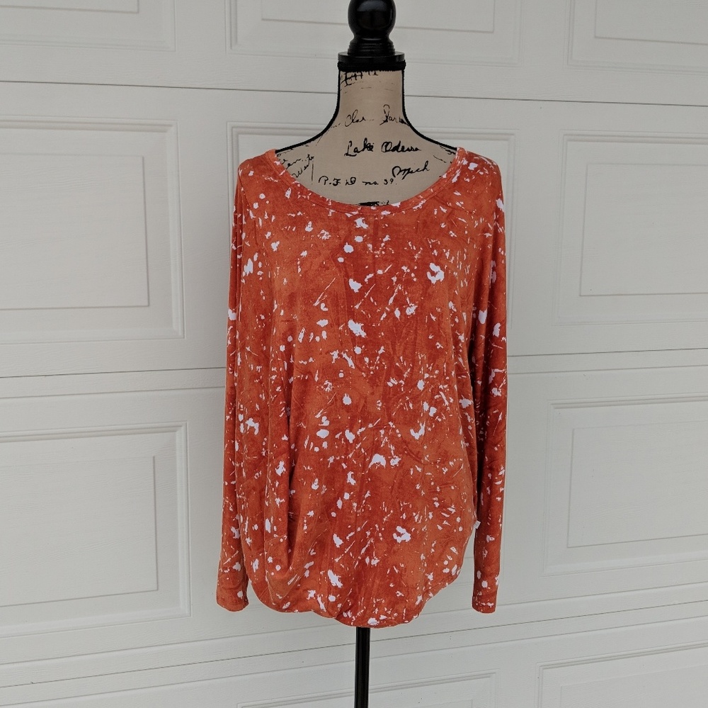 Michael Kors Knotted Twist Dolman Slv Orange Top L